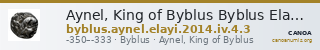 Aynel, King of Byblus Byblus Elayi 2014 IV.4.3 — CANOA