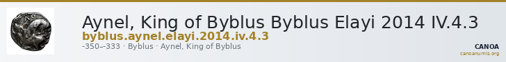 Aynel, King of Byblus Byblus Elayi 2014 IV.4.3 — CANOA