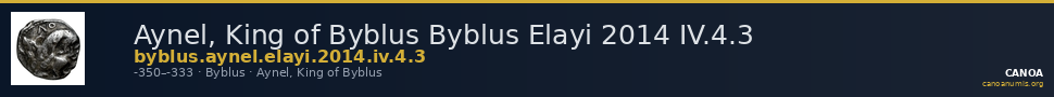Aynel, King of Byblus Byblus Elayi 2014 IV.4.3 — CANOA
