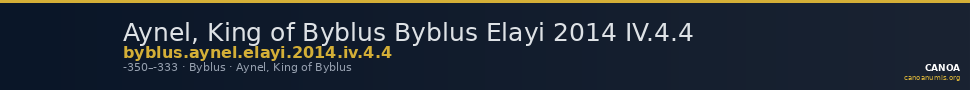 Aynel, King of Byblus Byblus Elayi 2014 IV.4.4 — CANOA