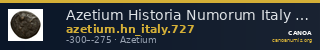 Azetium Historia Numorum Italy 727 — CANOA