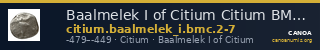 Baalmelek I of Citium Citium BMC Citium 2-7 — CANOA
