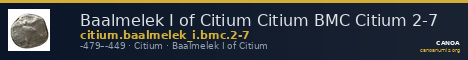 Baalmelek I of Citium Citium BMC Citium 2-7 — CANOA
