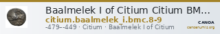 Baalmelek I of Citium Citium BMC Citium 8-9 — CANOA