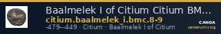 Baalmelek I of Citium Citium BMC Citium 8-9 — CANOA