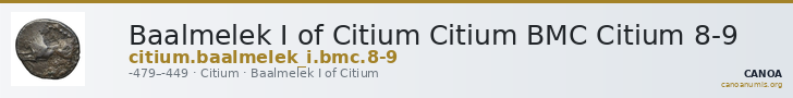 Baalmelek I of Citium Citium BMC Citium 8-9 — CANOA