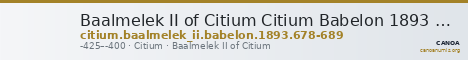 Baalmelek II of Citium Citium Babelon 1893 678-689 — CANOA