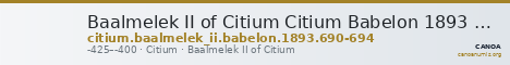 Baalmelek II of Citium Citium Babelon 1893 690-694 — CANOA