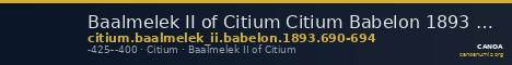 Baalmelek II of Citium Citium Babelon 1893 690-694 — CANOA