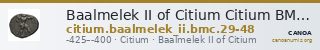 Baalmelek II of Citium Citium BMC Citium 29-48 — CANOA