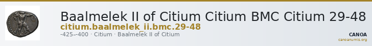 Baalmelek II of Citium Citium BMC Citium 29-48 — CANOA