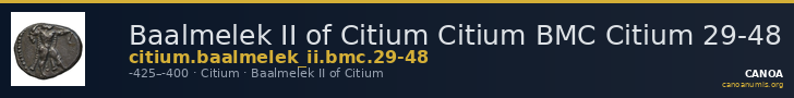 Baalmelek II of Citium Citium BMC Citium 29-48 — CANOA