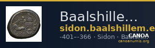 Baalshillem II, King of Sidon Sidon Elayi 2004 IV.1.1.1-2 — CANOA