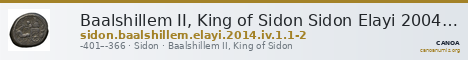 Baalshillem II, King of Sidon Sidon Elayi 2004 IV.1.1.1-2 — CANOA