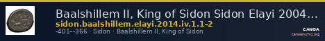 Baalshillem II, King of Sidon Sidon Elayi 2004 IV.1.1.1-2 — CANOA