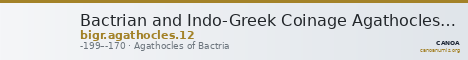 Bactrian and Indo-Greek Coinage Agathocles 12 — CANOA