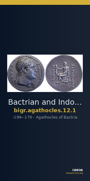 Bactrian and Indo-Greek Coinage Agathocles 12.1 — CANOA