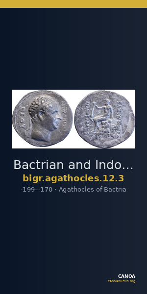 Bactrian and Indo-Greek Coinage Agathocles 12.3 — CANOA