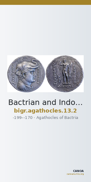 Bactrian and Indo-Greek Coinage Agathocles 13.2 — CANOA