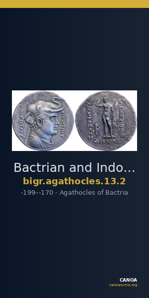 Bactrian and Indo-Greek Coinage Agathocles 13.2 — CANOA