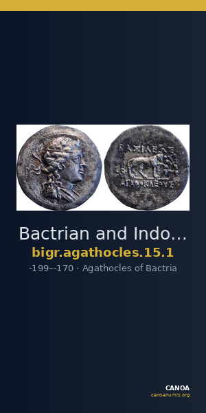 Bactrian and Indo-Greek Coinage Agathocles 15.1 — CANOA