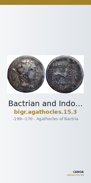Bactrian and Indo-Greek Coinage Agathocles 15.3 — CANOA