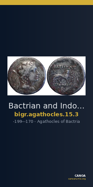 Bactrian and Indo-Greek Coinage Agathocles 15.3 — CANOA