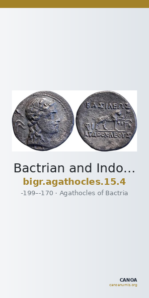 Bactrian and Indo-Greek Coinage Agathocles 15.4 — CANOA