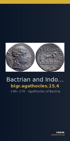 Bactrian and Indo-Greek Coinage Agathocles 15.4 — CANOA