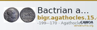 Bactrian and Indo-Greek Coinage Agathocles 15.4 — CANOA