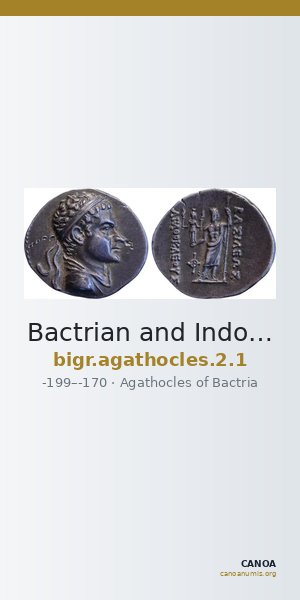 Bactrian and Indo-Greek Coinage Agathocles 2.1 — CANOA
