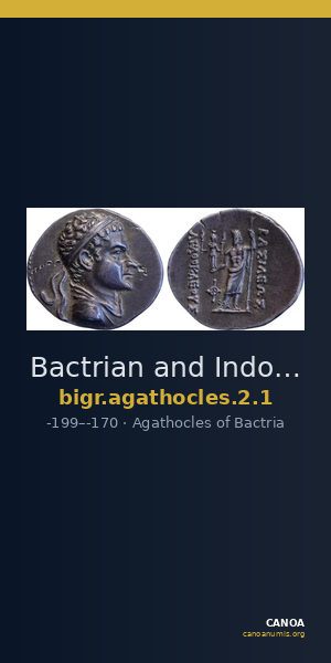 Bactrian and Indo-Greek Coinage Agathocles 2.1 — CANOA