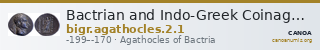 Bactrian and Indo-Greek Coinage Agathocles 2.1 — CANOA