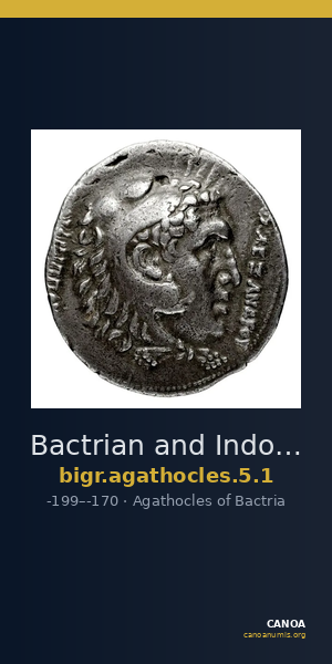 Bactrian and Indo-Greek Coinage Agathocles 5.1 — CANOA