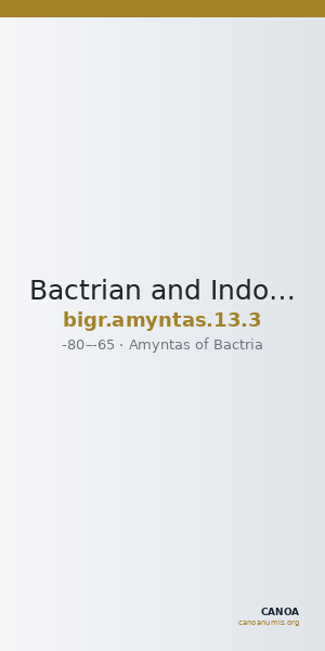 Bactrian and Indo-Greek Coinage Amyntas 13.3 — CANOA