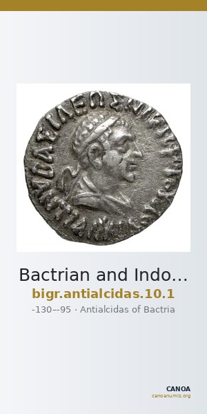 Bactrian and Indo-Greek Coinage Antialcidas 10.1 — CANOA