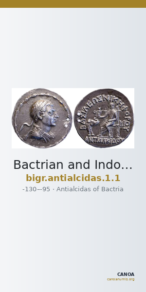 Bactrian and Indo-Greek Coinage Antialcidas 1.1 — CANOA