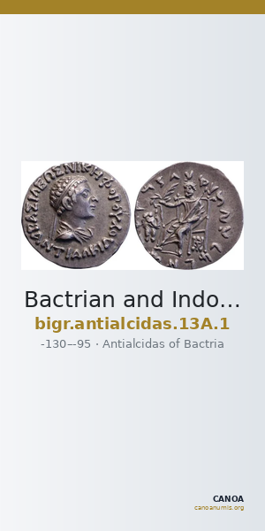 Bactrian and Indo-Greek Coinage Antialcidas 13A.1 — CANOA