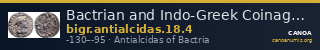 Bactrian and Indo-Greek Coinage Antialcidas 18.4 — CANOA