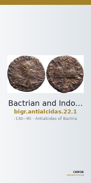 Bactrian and Indo-Greek Coinage Antialcidas 22.1 — CANOA