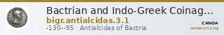 Bactrian and Indo-Greek Coinage Antialcidas 3.1 — CANOA