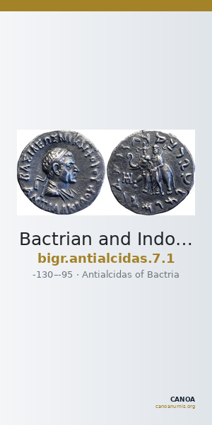 Bactrian and Indo-Greek Coinage Antialcidas 7.1 — CANOA