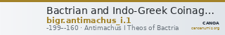 Bactrian and Indo-Greek Coinage Antimachus I 1 — CANOA