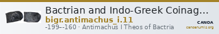 Bactrian and Indo-Greek Coinage Antimachus I 11 — CANOA