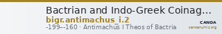 Bactrian and Indo-Greek Coinage Antimachus I 2 — CANOA