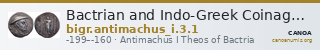Bactrian and Indo-Greek Coinage Antimachus I 3.1 — CANOA