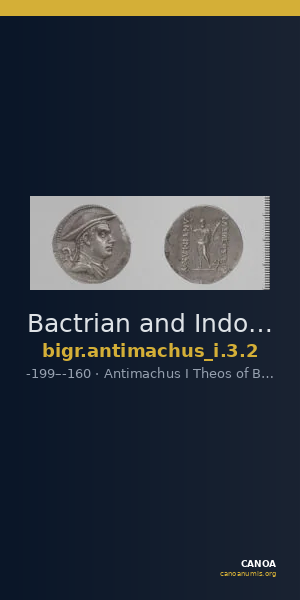 Bactrian and Indo-Greek Coinage Antimachus I 3.2 — CANOA