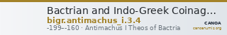 Bactrian and Indo-Greek Coinage Antimachus I 3.4 — CANOA