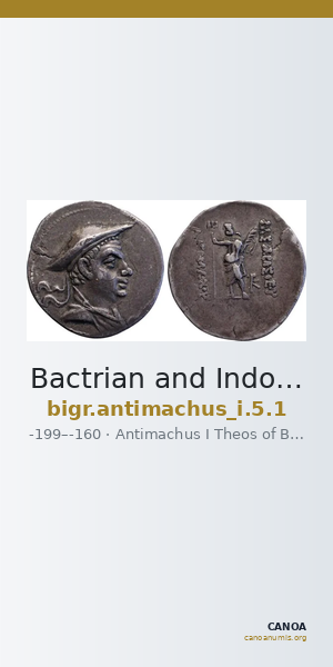 Bactrian and Indo-Greek Coinage Antimachus I 5.1 — CANOA