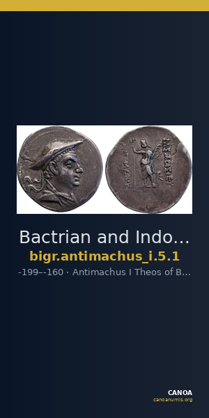 Bactrian and Indo-Greek Coinage Antimachus I 5.1 — CANOA